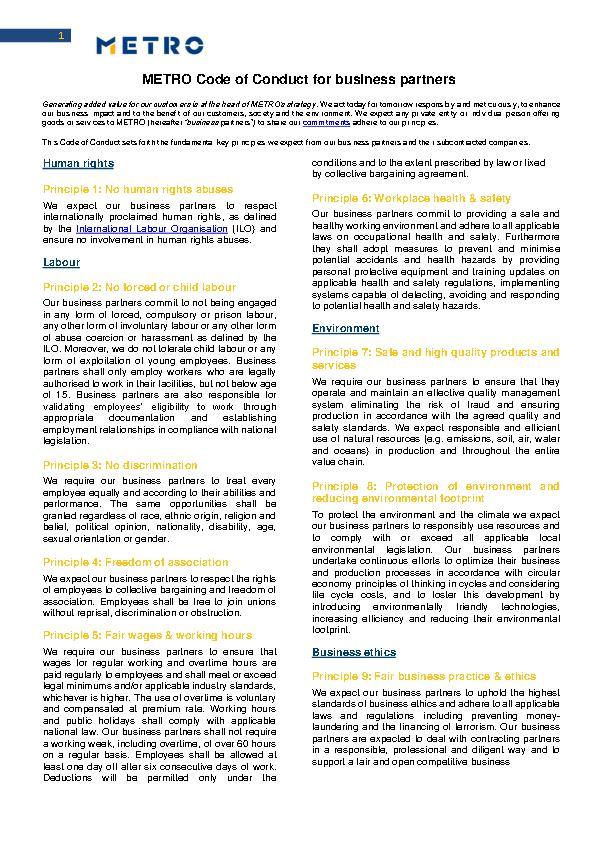 Code of Conduct for Business Partners