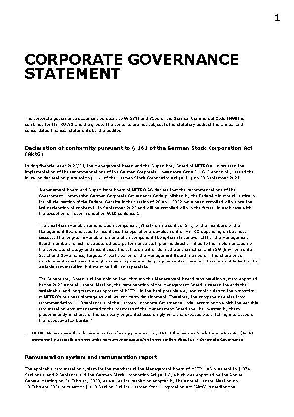 Corporate Governance Statement - November 2024
