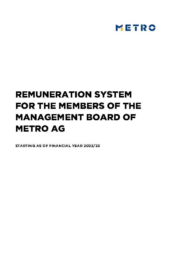 Remuneration System for the members of the Management Board of METRO AG - as of FY 2022/23