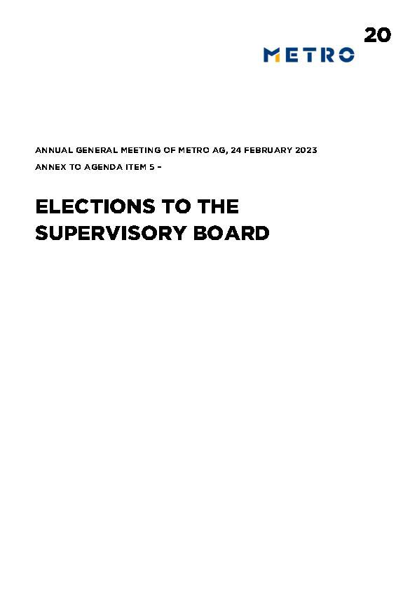 Annex to agenda item 5 (Elections to the Supervisory Board)