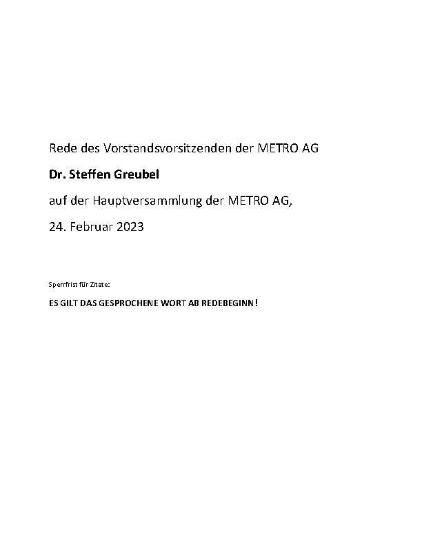 Speech of the Chairman of the Management Board (German)