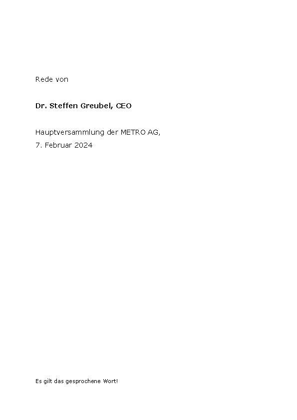 Speech of the Chairman of the Management Board (German)